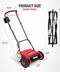 Cordless Electric Reel Lawn Mower With Two 36Wh Batteries And Dual Power 16 Inch Push Mower For Small To Medium Yards Gardens And Golf Greens No Gas Needed Easy Start Quiet Operation, 16-inch reel mower size shown