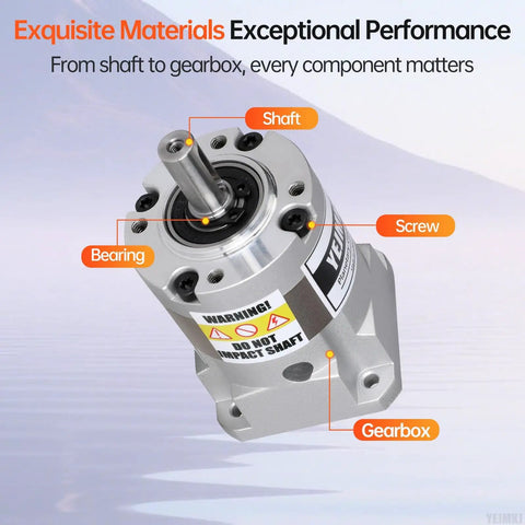 20:1 Planetary Gearbox for Nema 17 Stepper Motor, Compact 42-51mm Body, showing shaft and screw details