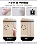 Touch Up Paint Kit With Matte Finish For Cabinets Walls Doors And Furniture Easy Fix Three Shade Beige Repair Kit application steps before and after results
