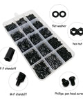 M3 Nylon Hex Spacer Columns Standoff Kit For PCBs And Motherboards White And Black 250 Pieces Four Sets Precise Component Spacing Screws Nuts Washers Bundle, organizer tray