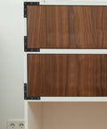 Flat Corner Braces 20 Pack - Beefy, Heavy Duty L Shape Right Angle Shelf Supports For Wood Furniture, Anti Rust Cold Rolled Steel on cabinet