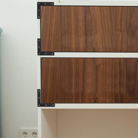 Flat Corner Braces 20 Pack - Beefy, Heavy Duty L Shape Right Angle Shelf Supports For Wood Furniture, Anti Rust Cold Rolled Steel on cabinet