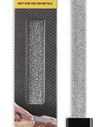 Six Inch Flat Hand Rasp With Tungsten Carbide Coating, coarse grit for woodworking, pack with branding and dimensions.