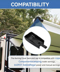 RV Awning Back End Cap For Your Camper Trailer Awnings Idler Drive Front End Cap Replacement Built Tough From Durable Plastic For Lippert And Solera Compatible Awnings Motor Housing Replacement Part, black plastic end cap