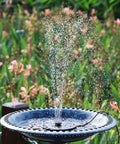 2.8W Solar Fountain Pump For Bird Bath And Outdoor Garden, Floating Solar Water Feature With Built-In 1000mAh Battery in action