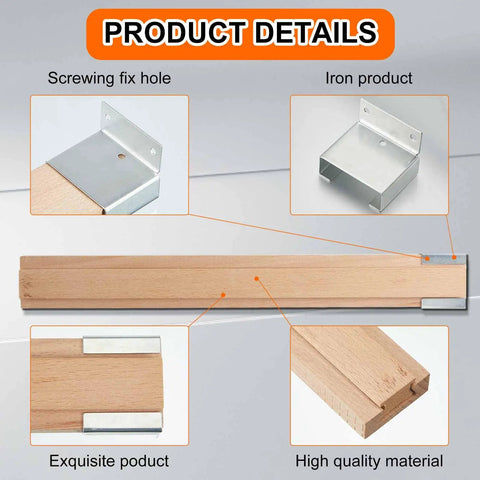 4 Pack Wooden Drawer Slides 14 Inch Bottom Mount Tracks Replacement Runners For Cabinet Fix Solid Wood Construction with metal glides.