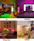 Smart RGB Led Strip Lights For Bedroom 100 Ft With Music Sync Remote 40 Key WiFi And Bluetooth Control creating colorful ambience