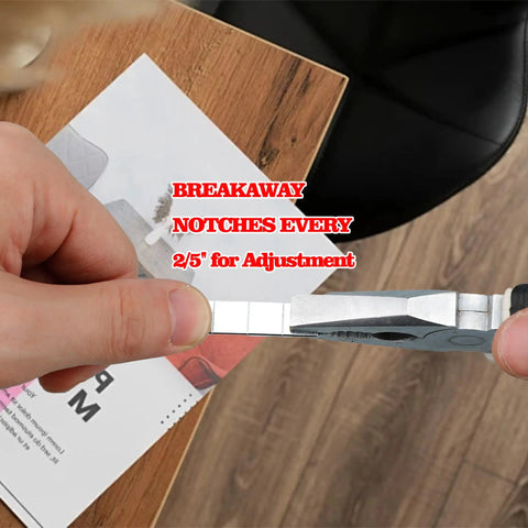 Close-up of breakaway notches for adjustment on Heavy Duty Steel Hanging File Frames Two Pack Adjustable File Cabinet Rails.