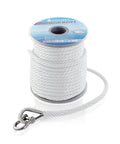 Heavy Duty Three Eighths Inch 50 Foot Boat Anchor Rope With Solid Braid MFP Marine Line Including Stainless Steel Thimble And Shackle