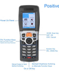 Front view of Wireless Barcode Scanner With 2.2 Inch Color TFT Screen and labeled function keys for inventory tracking