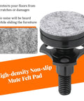 High-density non-slip mute felt pad for Built Tough Heavy Duty Adjustable Furniture Levelers with Three Eighths Inch Thread.