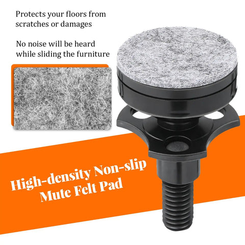 High-density non-slip mute felt pad for Built Tough Heavy Duty Adjustable Furniture Levelers with Three Eighths Inch Thread.