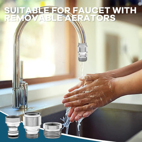 Brass Faucet Quick Connector Hose Adapter For Kitchen Bathroom And Shower Hose Link Garden Hose Portable Washer And Pet Bathing No Fuss Durable Chrome Finish Built For Easy Quick Fit And Leak Free Connections installed on kitchen sink