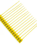 Yellow Plastic Barcode Seals Pack, Tamper Evident Security Tags, Pull Tite Zip Ties For Fire Extinguishers, 10 Inch Length, Durable PP Material