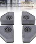 PP Rubber Anti Vibration Pads for Washing Machines and Dryers, 4 pack of gray triangular stabilizer feet