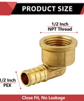 10 Pack Pex Crimp Fittings Top Notch Half Inch Female NPT Elbow Brass Lead Free For Pex B C Tubing Works With Clamp And Copper Crimp Rings ASTM F1807 NSF ANSI 61 NSF 372