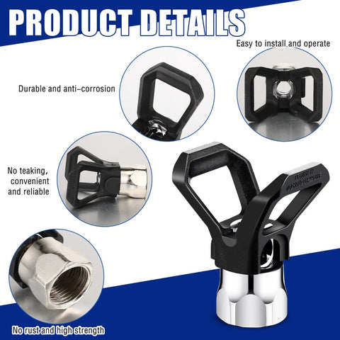Heavy Duty 2 Pack 3600 PSI Airless Paint Spray Gun With 517 Tip And Swivel Joint High Pressure Sprayer detailed view of nozzle guard.