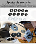 Dimple Die Set With Steel Backing Discs For Harbor Freight Hydraulic Punch Driver Kit Includes 1.115, 1.362, 1.687, 1.937, 2.375 Inch Dies Compatible With Press Or Vise.