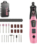 4V Cordless Rotary Tool Kit With 3 Speeds Up To 18,000 RPM, Handy DIY Friendly Mini Power Tool In Portable Storage Case, Pink