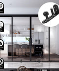 6 Pack Sliding Barn Door Floor Guide Heavy Duty Carbon Steel Adjustable Roller Bottom Guide For Double Barn Doors