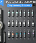 Heavy Duty 24 Piece Magnetic Ratchet Screwdriver Kit With S2 Steel Bits And Durable Aluminum Grip For No Sweat DIY Repairs And Quick Gear Adjustments On The Go featuring S2 steel bits in various sizes.