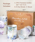 Set of 3 LED Candles With Remote Control Real Wax Look Flickering Lavender Scented Battery Operated Flameless Candles For Home Decor