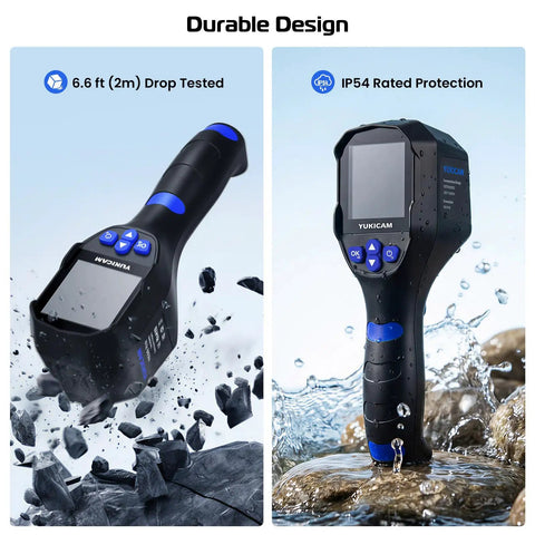 Handheld Infrared Thermal Imaging Camera with 240x240 Sensor and Dual Light Fusion, durable and waterproof design, in outdoor setting.