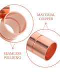 Premium Copper Coupling Fittings 0.59 Inch Straight Pipe Connectors With Grooved Stop Mechanism For Hvac and Industrial Water Systems, seamless copper construction.
