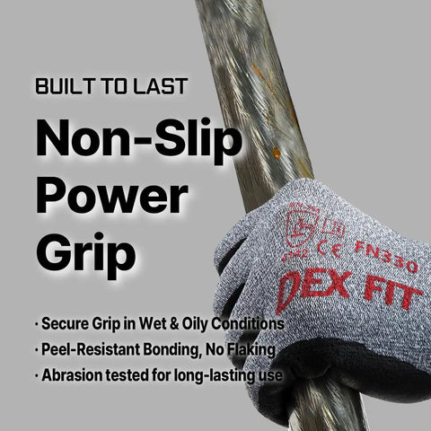 Nitrile Work Gloves FN330 3D Comfort Stretchy Fit Firm Grip Thin Lightweight Touch Screen Compatible Durable grey glove gripping cable