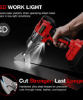 Beast Mode Metal Shears For 14 Gauge Steel, 400Nm Torque, 360 Degree Pivot Head, cordless use, cutting metal sheet