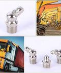 110 Piece Metric Grease Fittings Kit M6 M8 M10 Straight and 45 Degree 90 Degree Angled Zerk Fittings for Grease Guns