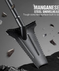 46 Inch Metal Detecting Shovel With Double Serrated Blade For Relic Hunting Gold Prospecting Landscaping And Garden Work Built With Manganese Steel Head And Carbon Handle For Rugged Outdoor Use In Rock Sand And Wet Ground