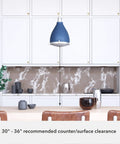 Indigo Blue Pendant Light With Holophane Glass Shade For Kitchen Living Room Foyer And Dining Area Durable Steel Or Aluminum Fixture