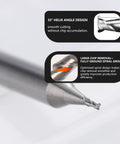Close-up of 0.6mm Micro Carbide Flat End Mill 2 Flutes Uncoated Micro Grain CNC Milling Cutter For Aluminum and design features.