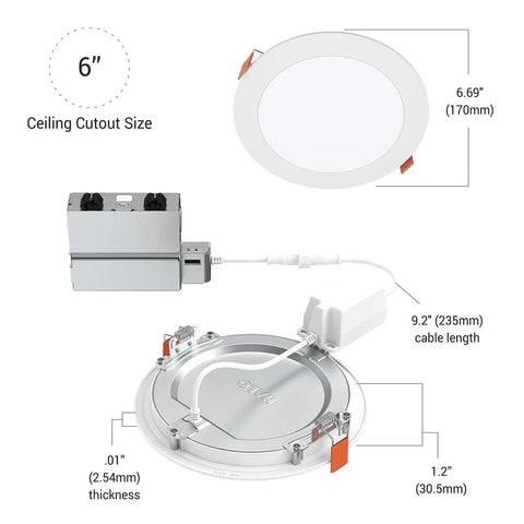 No Sweat 6 Inch Slim Canless Led Ceiling Light With Smart Wifi Rgbww Tunable White And App Dimmable Custom Colors Dead Simple Flush Mount For Quick Install In Every Room