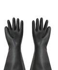 Heavy Duty Sandblasting Gloves 27.5 Inch Latex Rubber Protective Safety Work Gloves Black Striped Grippy, Chemical Resistant, Tear Resistant