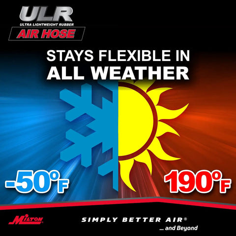 Ultra Lightweight Rubber Air Hose 3 Eighth Inch By 100 Feet With 3 Eighth Inch NPT Ends Kink Resistant Ozone Resistant Heavy Duty Flex.