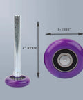 Quiet Nylon Garage Door Rollers With 4 Inch Stem, Durable 6200ZZ Bearing, Purple Pack Of 10 For Up To 7 Foot Doors