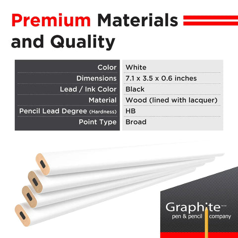 Hard Lead Carpenter Pencils Bulk 72 Pack For DIY And Pro Woodworking And Construction Projects With No 2 HB Lead White Lumber