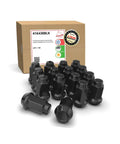 16 Pcs Beefy Bulge Acorn Lug Nuts M10x1.25 Threads 1.26 Inch Long 14mm Hex 60 Degree Conical Seat Cold Forged Carbon Steel Black Finish