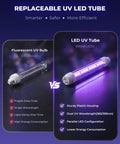 Comparison of fluorescent UV bulb and LED UV tube for Outdoor Electric Bug Zapper Mosquito Killer Lamp For Indoor And Outdoor Use Hanging Waterproof Insect Zapper Fly Trap For Patio Garage And Backyard Broad Spectrum Flying Pest Control.