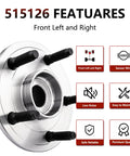Pair Front Wheel Bearing And Hub Assembly For Dodge Ram 1500 2009 2010 2011 With ABS Direct Fit Replacement Wheel Hub Bearing Kit
