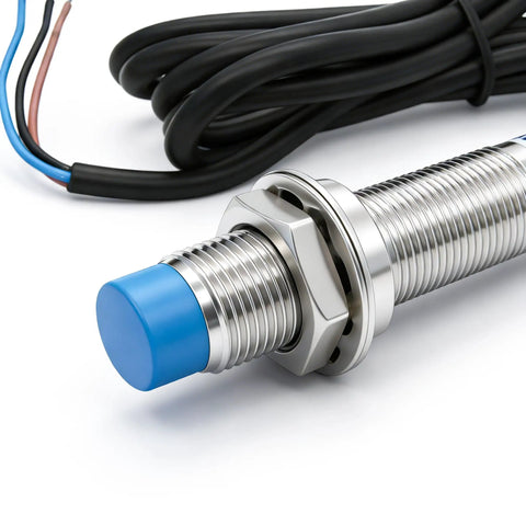Inductive Proximity Sensor Switch For Industrial Automation, 3-Wire DC 6-36V, NPN Normally Open Output, M12 Cylindrical Sensor