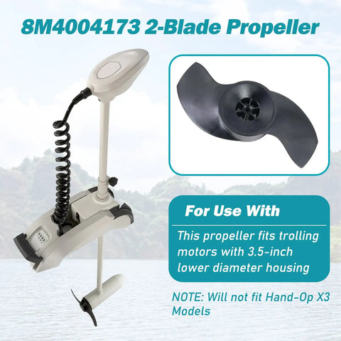 Weedless Two Blade Propeller For Trolling Motors Replacement Prop Fits 3.5 Inch Lower Housing And 3.5 Inch Hub 10.25 Inch Diameter Boosts Thrust Cuts Drag Easy Install