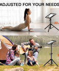 Heavy Duty Projector Stand With Adjustable Height From 22 To 36 Inches Portable Tripod Floor Stand in home and outdoor settings