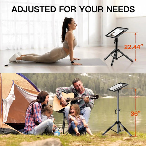 Heavy Duty Projector Stand With Adjustable Height From 22 To 36 Inches Portable Tripod Floor Stand in home and outdoor settings