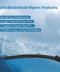 Top Shelf Front And Rear Windshield Wiper Blades For 2024 To 2026 Chevrolet Trax frameless design with rain details.