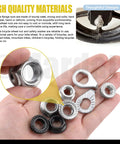 Mardatt bicycle wheel axle nut and washer kit, 60pcs, includes M8/M9.5/M10 flange nuts and safety washers