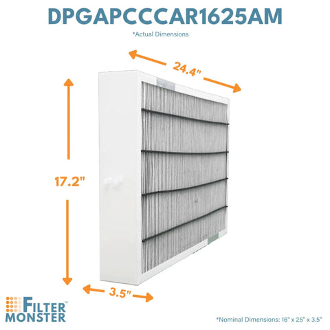 MERV 15 Replacement Air Filter Fits 16x25 In Purifiers Including Carrier Infinity GAPAAXCC1625 And GAPCCCAR1625, Bryant