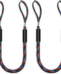 Badass Boat Bungee Dock Lines For Quick Mooring And Wave Blocking Must Have Watercraft Accessories For Pontoon And Bass Boats Plus Jet Skis Five Foot Elastic Mooring Ropes That Lock Solid Anytime A Sweet Gift For Fellas Out On The Water, two 5-foot braided elastic ropes with loops.